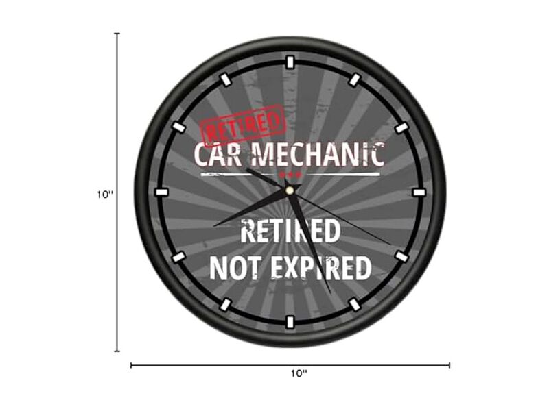 Retired Car Mechanic Precision Expired Wall Clock Bedroom Decor image number 3