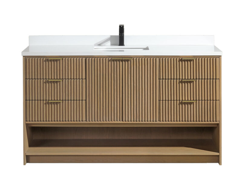 Diego 60" Bathroom Vanity Oak image number 0
