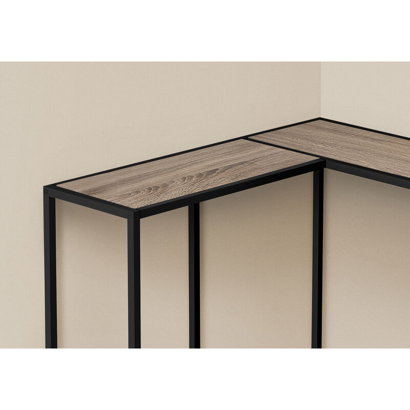 Monarch Specialties I 2155 Accent Table, Console, Entryway, Narrow, Corner, Living Room, Bedroom, Metal, Laminate, Brown, Black, Contemporary, Modern