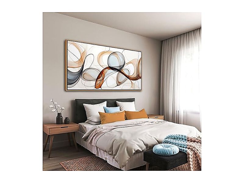 Modern Abstract Wall Art Deep Spiritualism White Brown Canvas Living Room Office image number 3