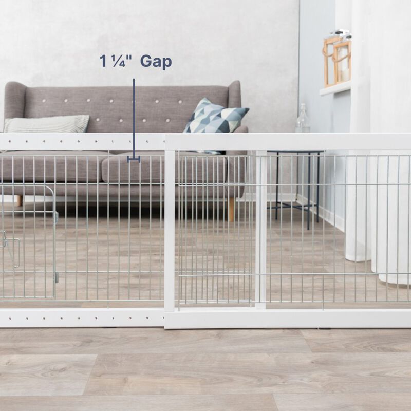 TRIXIE Expandable Wooden Freestanding Pet Gate with Pet Door, Expands to 71" Wide image number 3