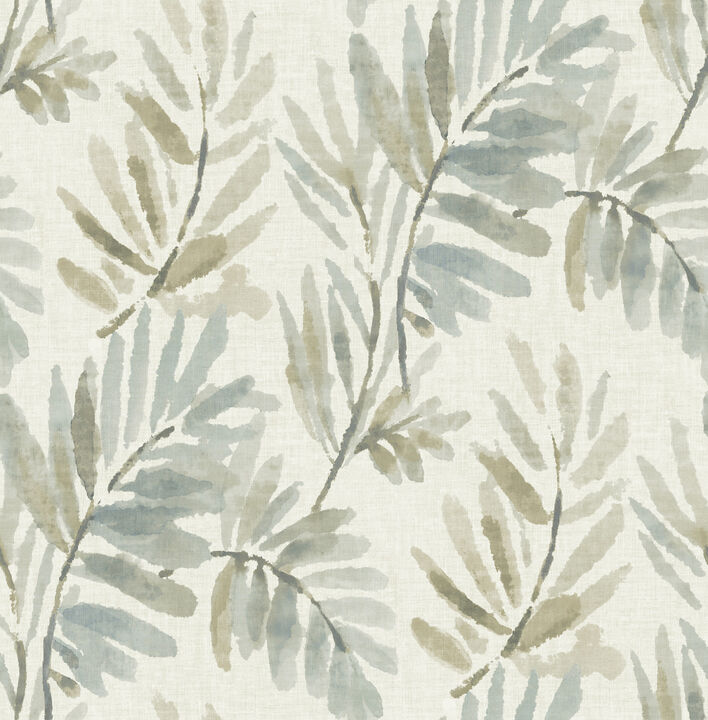 Serenade Aqua Ferns Wallpaper