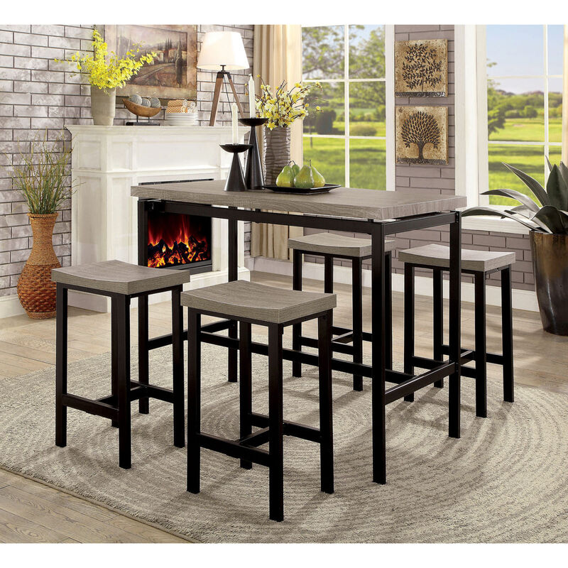 Streamdale 5 Piece Two Tone Counter Height Dining Table Set image number 6