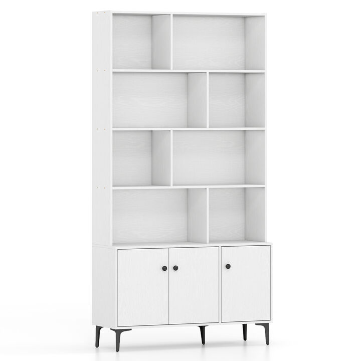 Modern Bookshelf with 3 Doors and 2 Anti-Tip Safety Kits