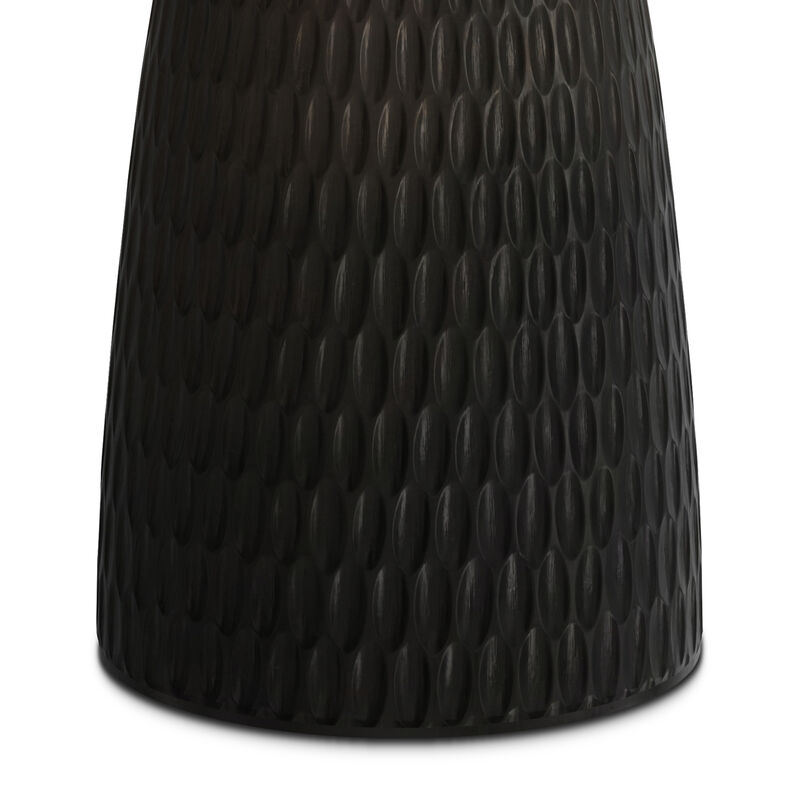 Breanna 16 inch Wide Solid Mango/Metal Contemporary End Table in Black/Gold