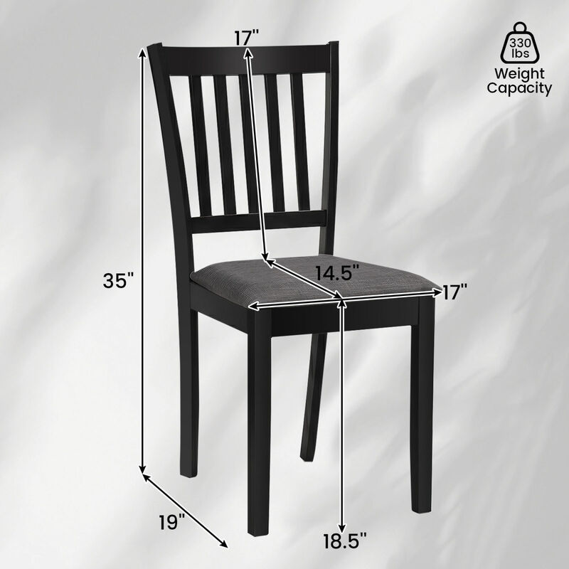 4 Pack Wooden Dining Chairs with Upholstered Seats for Kitchen and Dining Room image number 2
