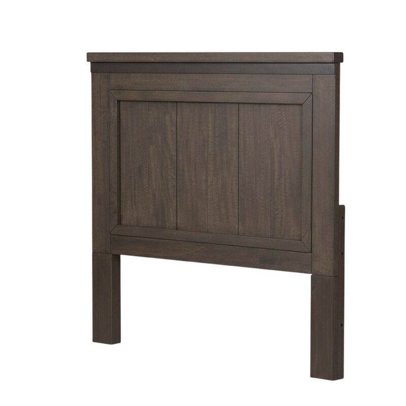 Liberty Furniture Rock Beaten Brown Twin Panel Headboard with Saw Cuts Rustic Solid Wood Design image number 0