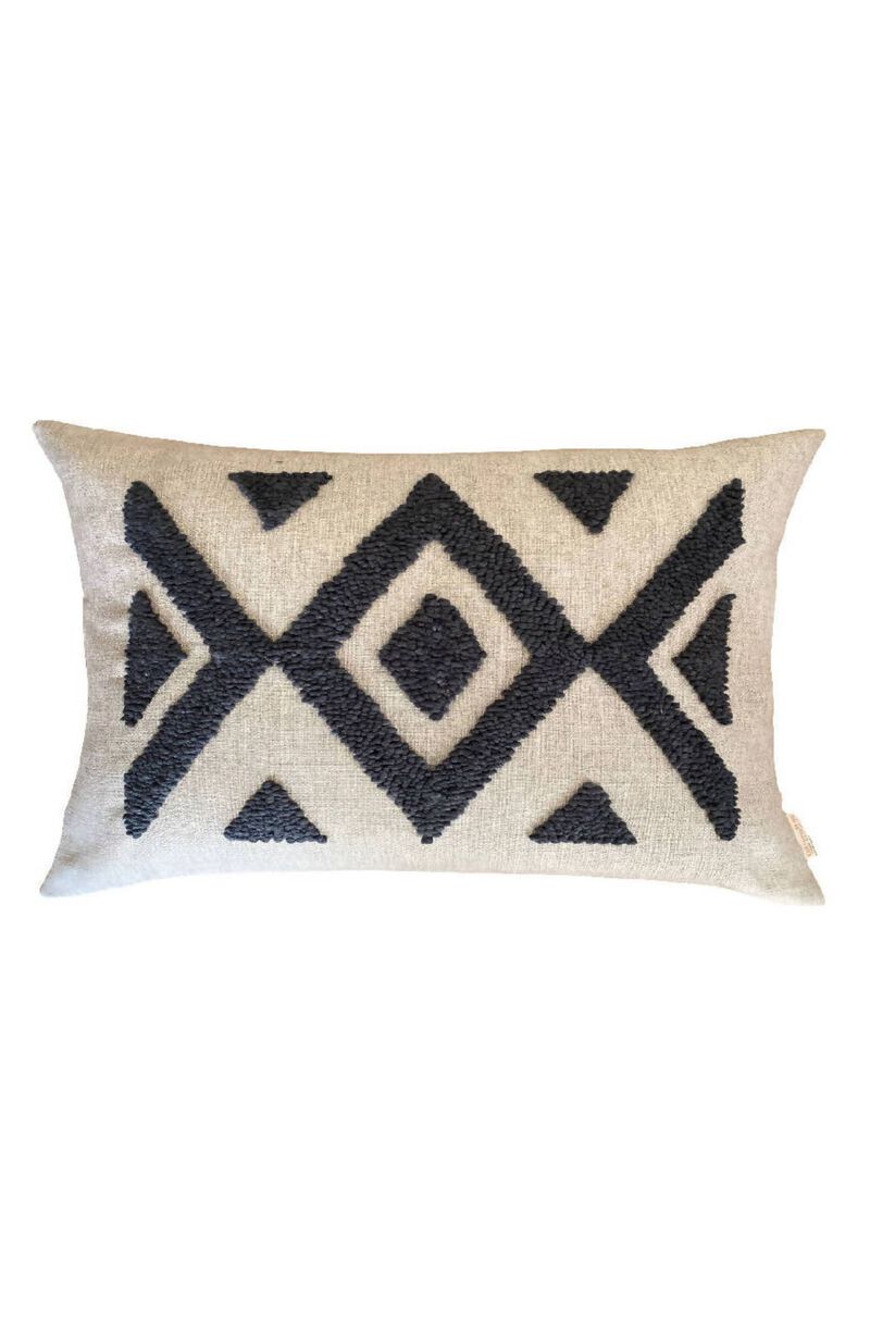 Punch Needle Ndebele Pillow - Cover + Insert