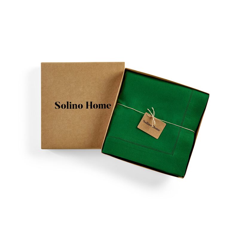 Solino Home Classic Hemstitch 100% Linen Tablecloth &ndash; Handcrafted, Machine Washable, Perfect for Holiday and Everyday Dining