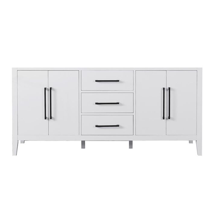 Altair Double Bathroom Cabinet Vanity Base in White without Top and Sink, no Mirror
