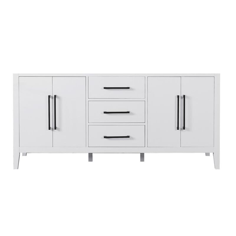 Altair Double Bathroom Cabinet Vanity Base in White without Top and Sink, no Mirror