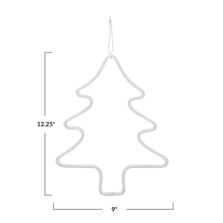 Wire Tree Wall Decor with LED Light, White (Batteries Not Included)