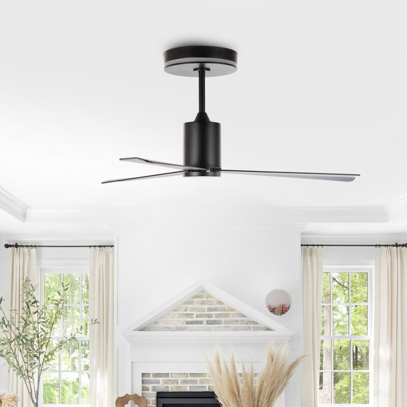Levi 1-Light Contemporary Minimalist 6-Speed Iron Height Adjustable Integrated LED Ceiling Fan with Remote