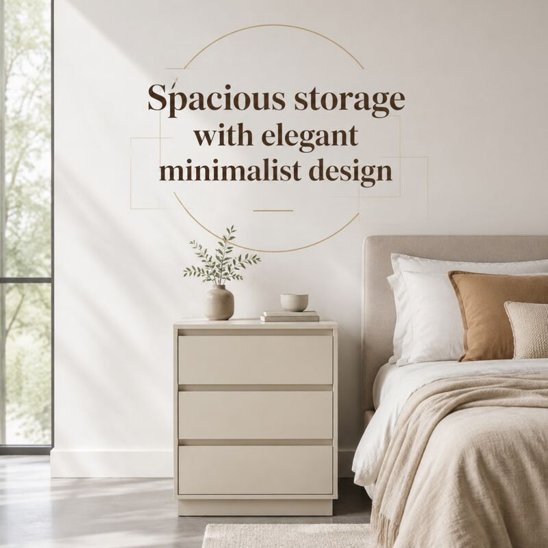 3-Drawer Nightstand with Spacious Storage image number 4