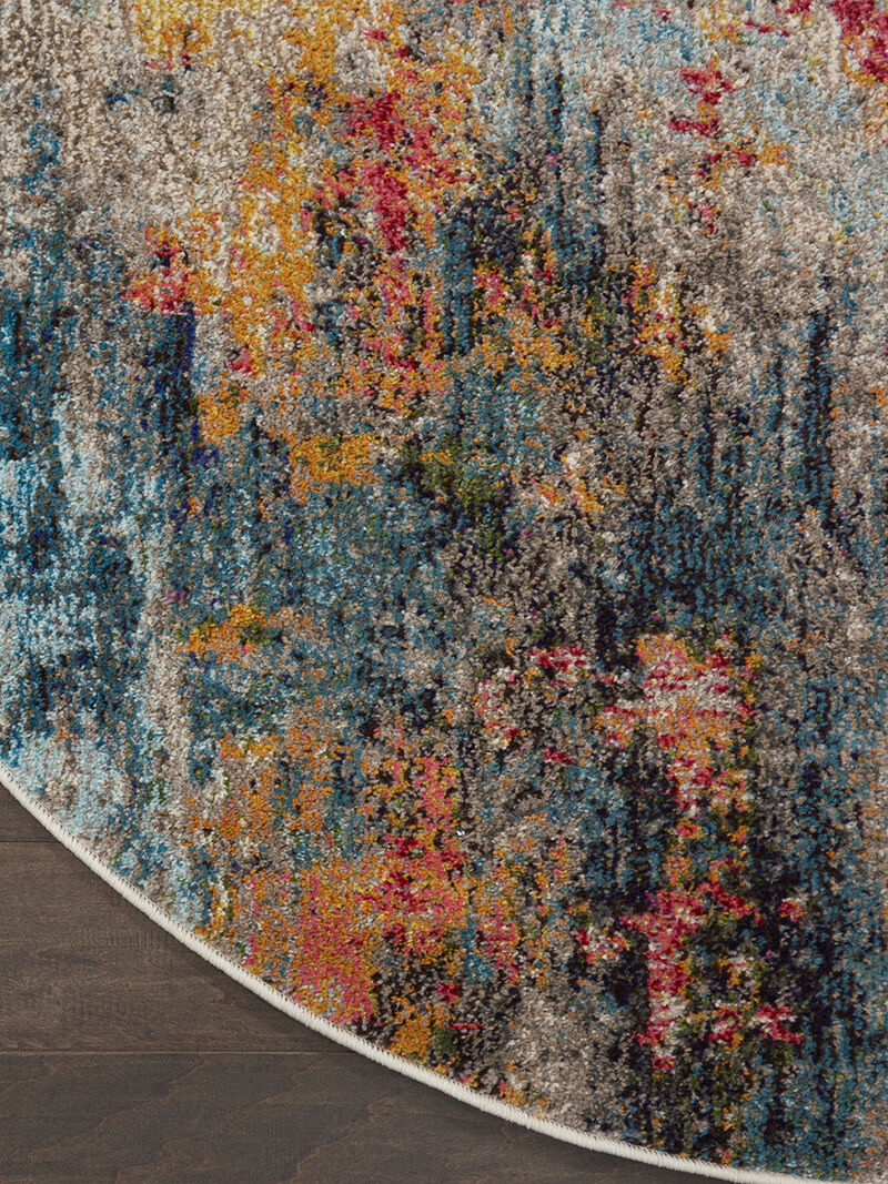 Celestial CES15 Multicolor 5'3" x Round Rug