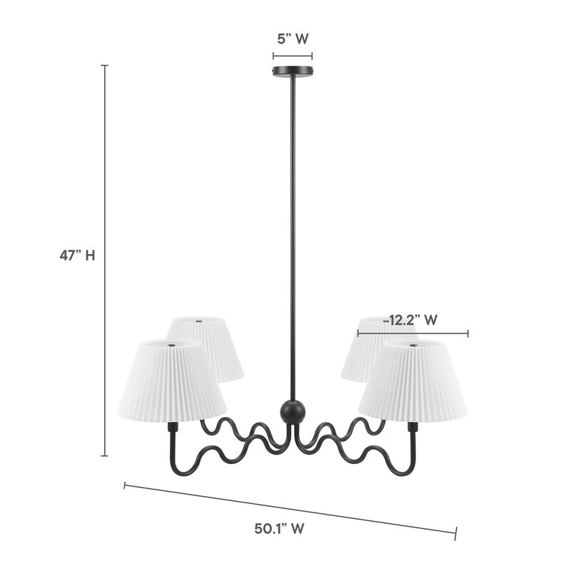 Wave Squiggle 4-Arm Pendant Light image number 3