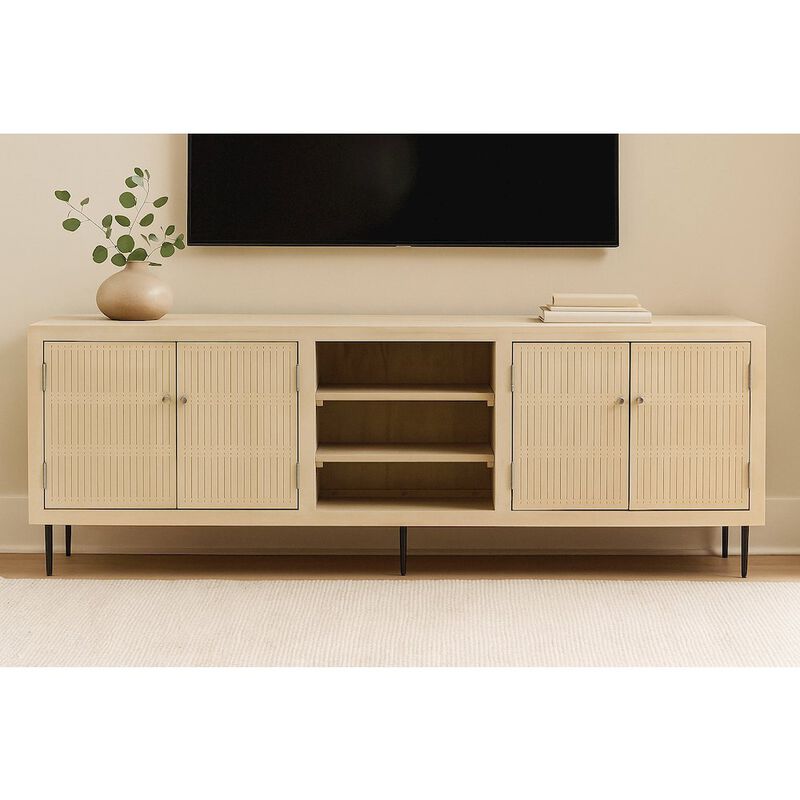 Sampson 4-Door Media Cabinet in Aged Natural