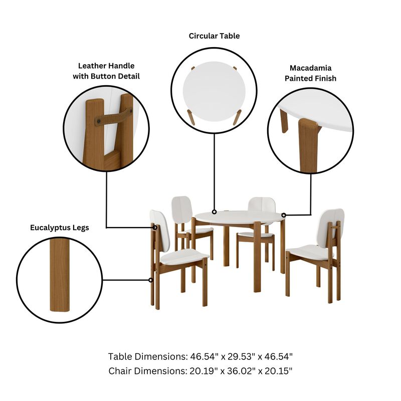 Gales White Round Dining Set