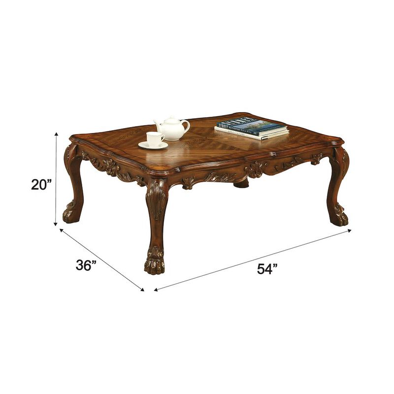 Plethoria Home Brown Traditional Coffee Table
