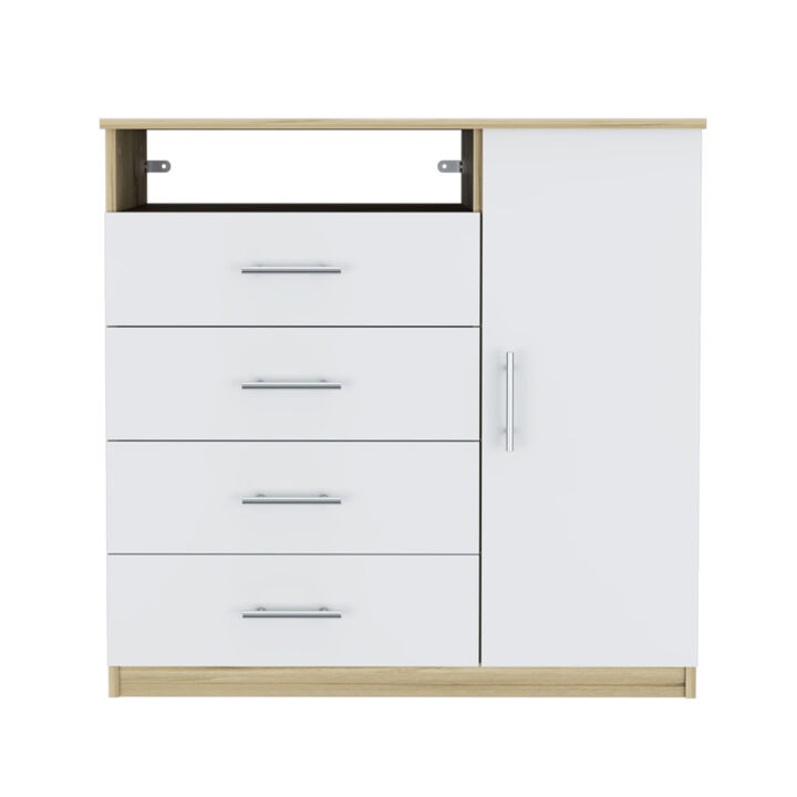 Baylon 4-Drawer 1-Shelf Dresser White