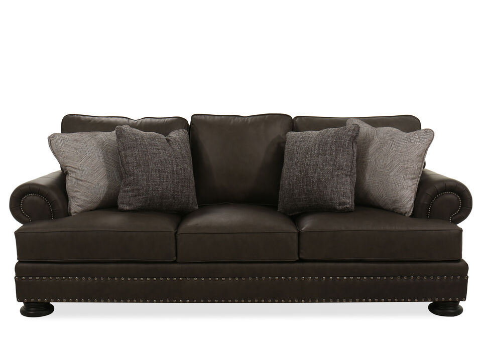 Foster Gray Leather Sofa