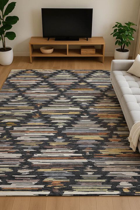 Kenner KN2 Black 1'8" x 2'6" Rug