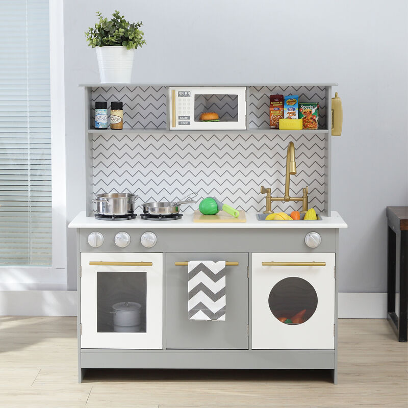 Little Chef Berlin Modern Play Kitchen with Accessories, Gray/White image number 1