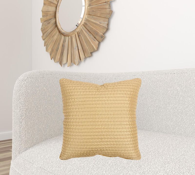 Homezia Gold Smooth Weaved Modern Throw Pillow image number 6
