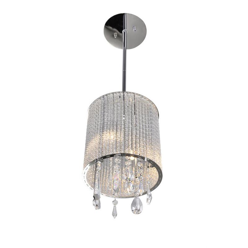 Benson 2 Light Drum Shade Mini Pendant With Chrome Finish