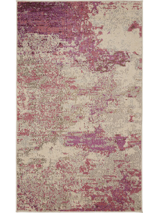 Celestial CES02 Ivory/Pink 3' x 5' Rug