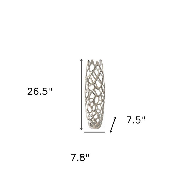 HomeRoots 27" Cylinder Aluminum Floor Vase image number 3