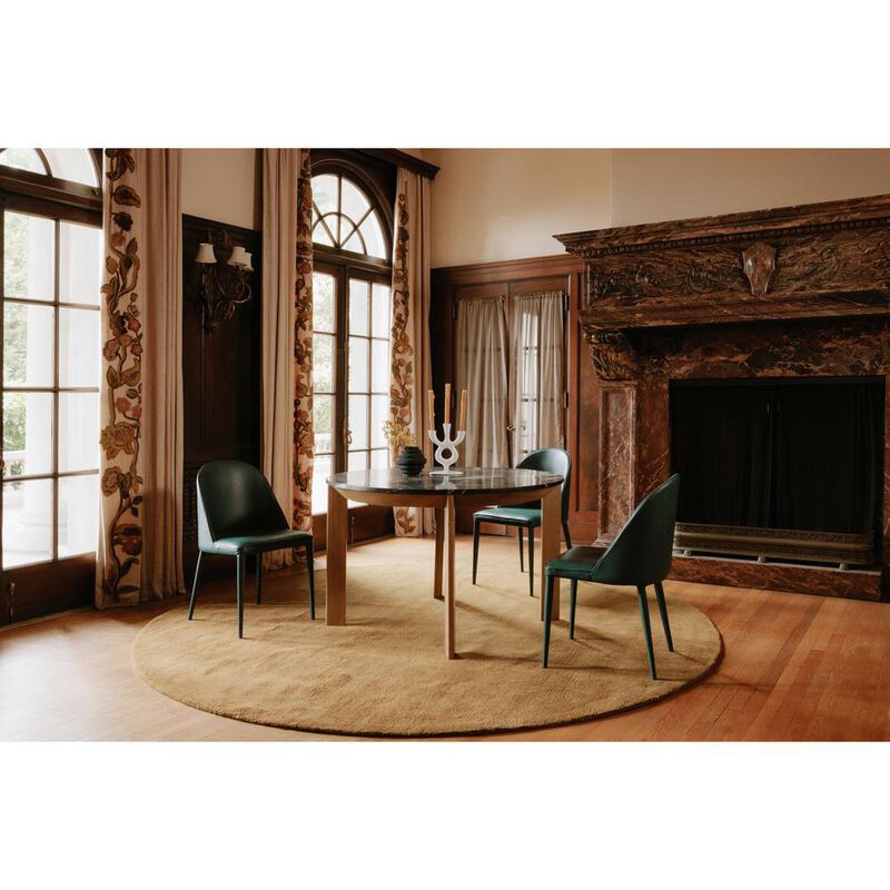 Moe's Home Collection Burton Dining Chair Dark Teal Vegan Leather-Set Of Two