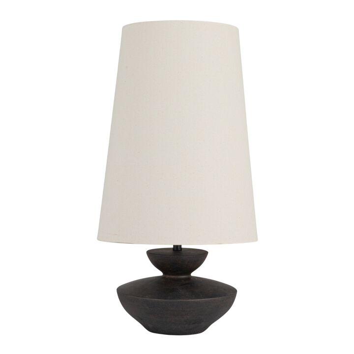 Resin Table Lamp with Sculptural Base, Black