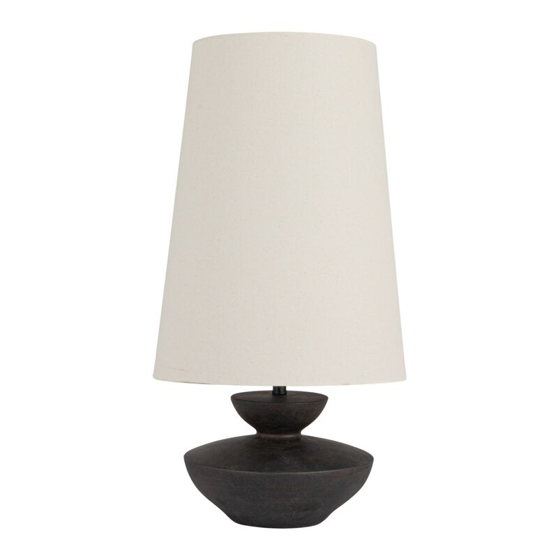 Resin Table Lamp with Sculptural Base, Black image number 0