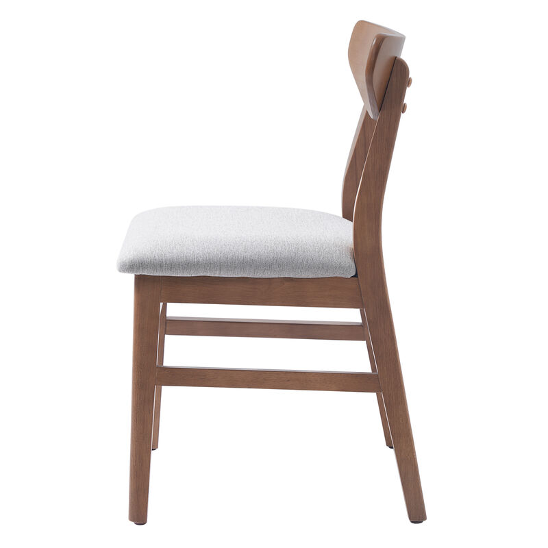 Whisen 2-Piece 19.8inch Upholstered Dining Chairs, Solid Rubber Wood Mid-Century Modern for Living Room Kitchen image number 5