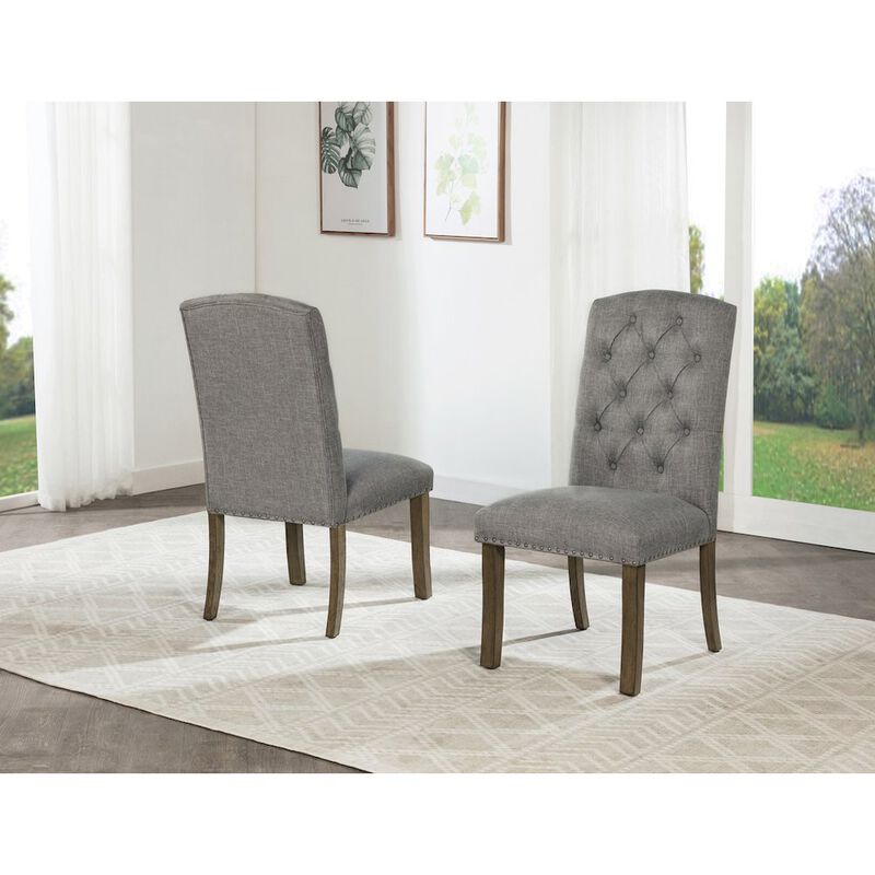 Best Quality Furniture Dark Grey Dining Chair With Linen Fabric