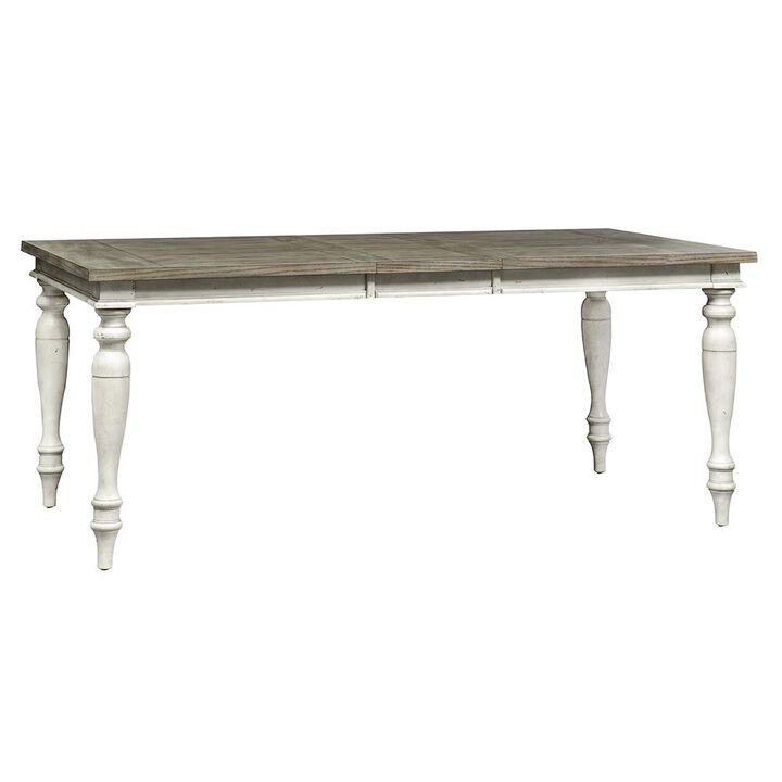 Liberty Furniture Whitney Rectangular Leg Table in Antique Linen w/ Weathered Gray