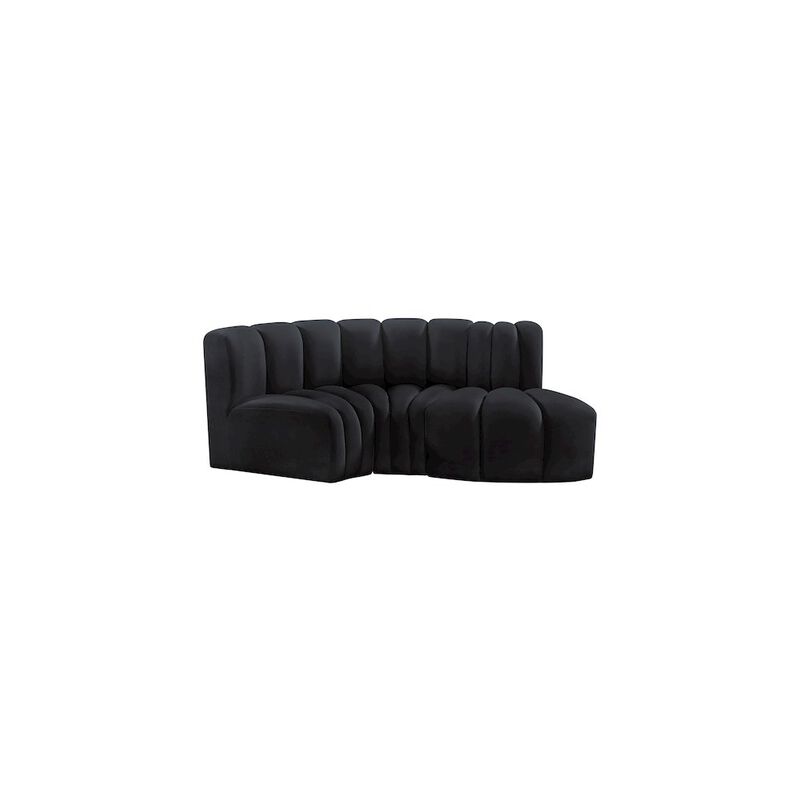 Meridian Furniture Arc Black Velvet Modular Sofa