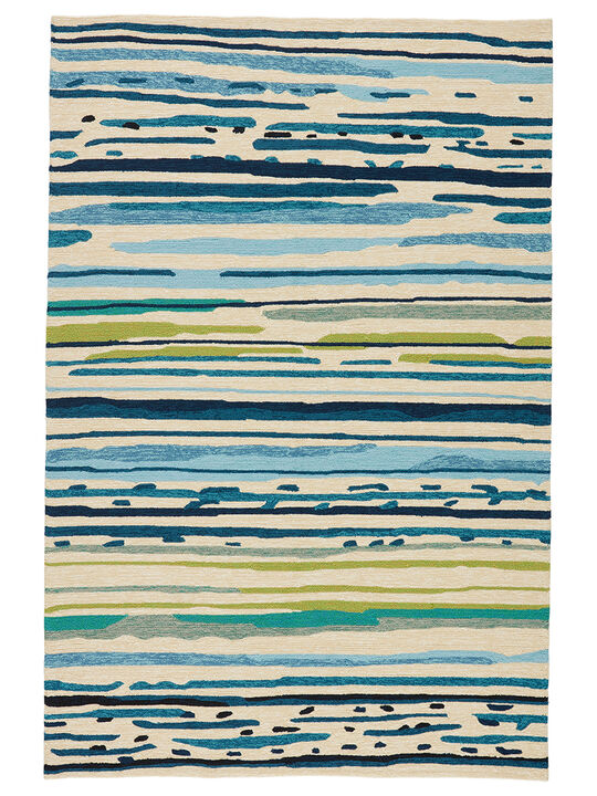 Colours Sketchy Lines Blue 10' x 14' Rug