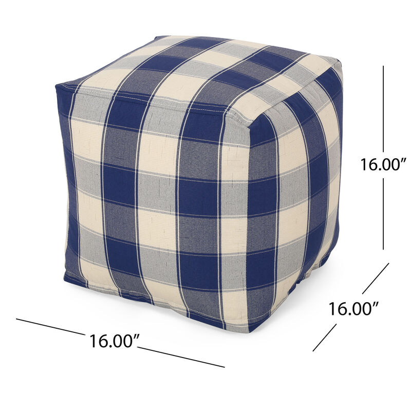 GOODSILO Stylish Square Pouf Ottoman with Checkered Pattern for Versatile Seating image number 2