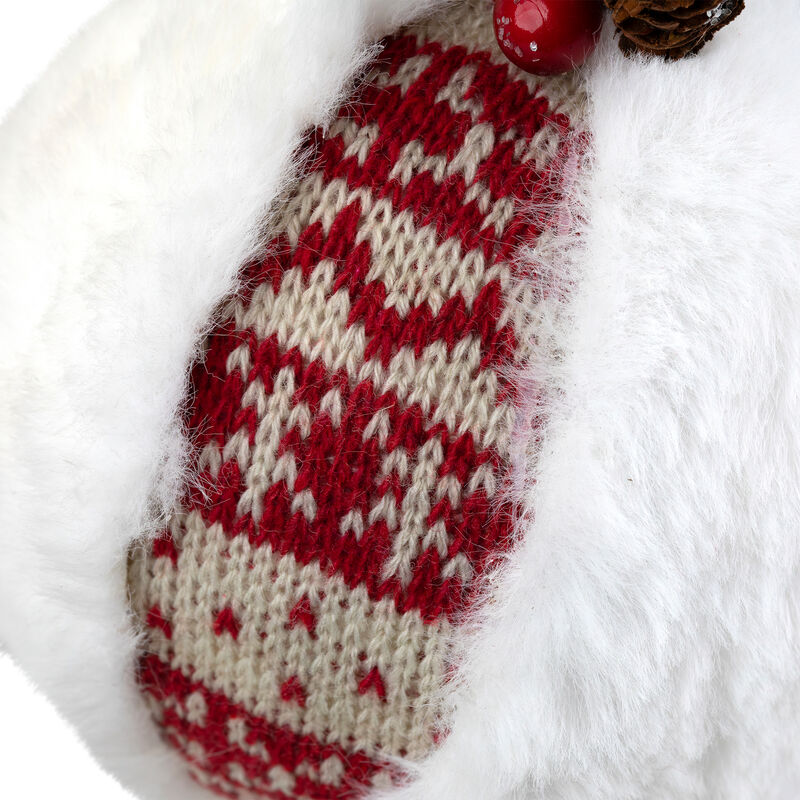 8" Faux Fur and Nordic Print Christmas Ball Ornament image number 5