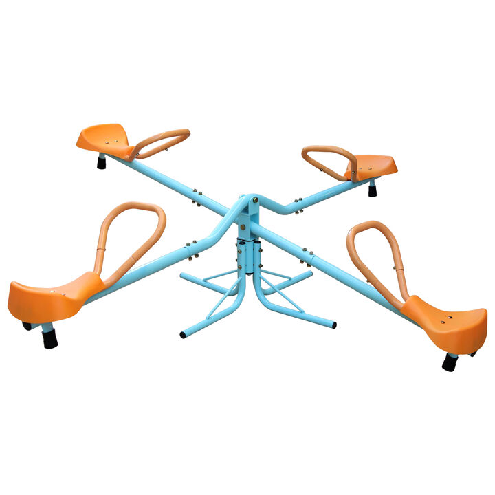 Nornap 4-Seat Rotatable Equipped Kids Seesaw Teeter Totter