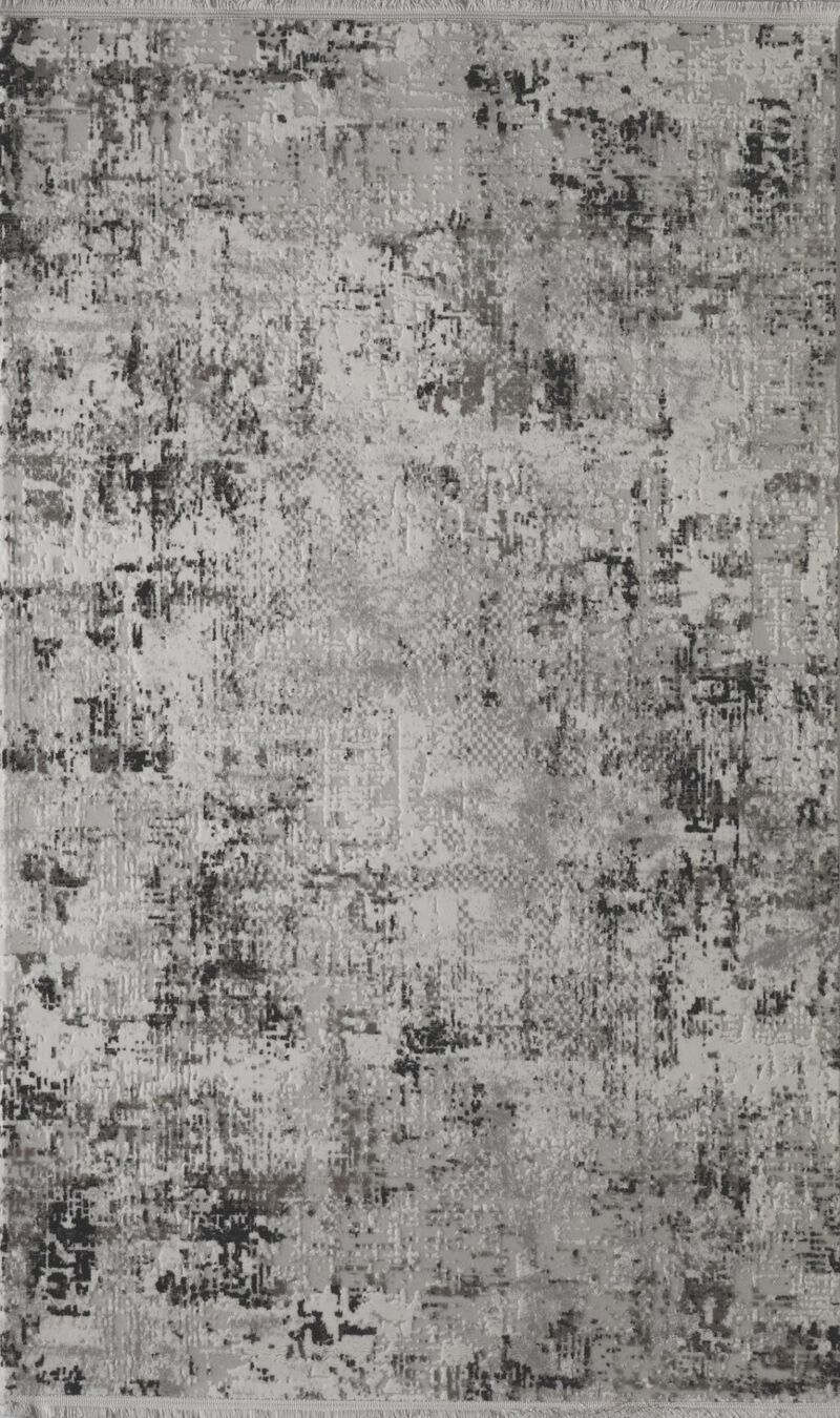 HomeRoots Abstract Distressed Area Rug With Fringe image number 0