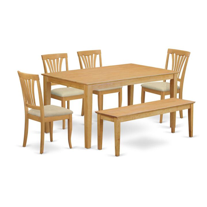6 Pc Dinette set - Kitchen dinette Table and 4 Dining Chairs plus Wooden bench
