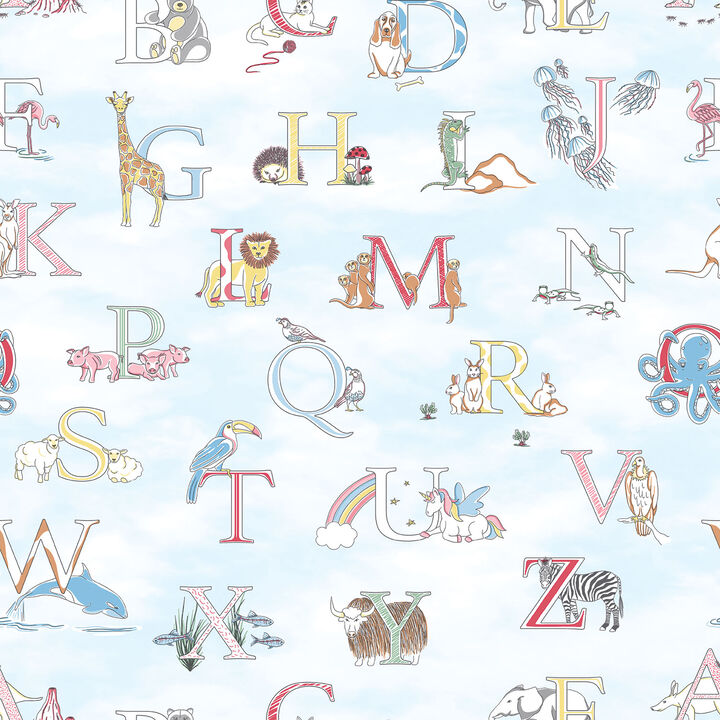 Just 4 Kids 2 Alphabet Blue Wallpaper G56537