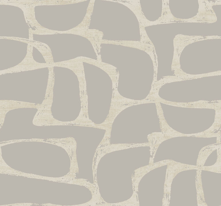 Craftsman Geometric Taupe Wallpaper