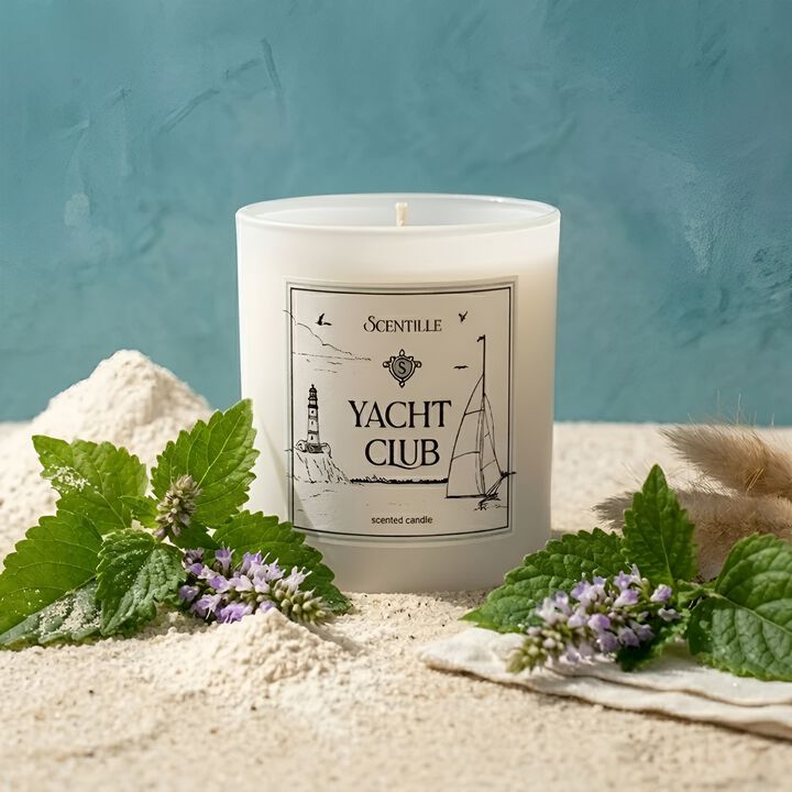 Yacht Club Candle &ndash; Fresh Floral Scent, Soy Coconut Wax