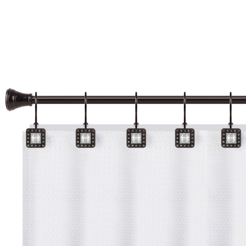 Metal Double Shower Curtain Hooks, Set of 12 image number 5