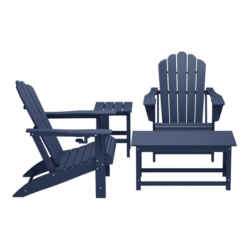 WestinTrends 4-Piece Adirondack Chairs with Cup Holders and Table Set