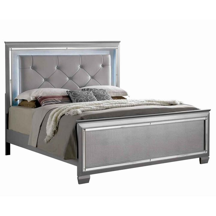 2pc King Bedroom Set, Gray Wood, Nightstand